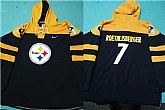 Nike Steelers 7 Ben Roethlisberger Black All Stitched Hooded Sweatshirt,baseball caps,new era cap wholesale,wholesale hats